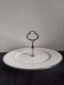Noritake China Rochelle Platinum Handled Serving Tray - Picture 1 of 1