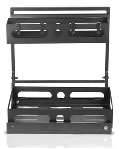 Unter Waschbecken Organizer, 2 Ebenen Höhenverstellbar Ausziehbare Schublade, Mattschwarz - Bild 1 von 9