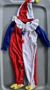 Pigiama clown vintage anni '90 rosso blu bianco giallo 6M medio 12 1/2-16 libbre made in USA - Foto 1 di 4