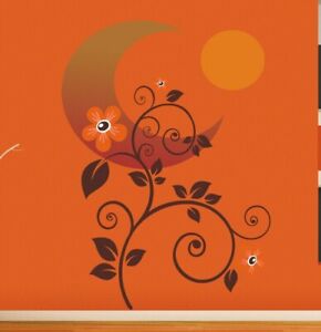 Flower decals for walls Wall art decal floral Boho moon studio Wall sticker  