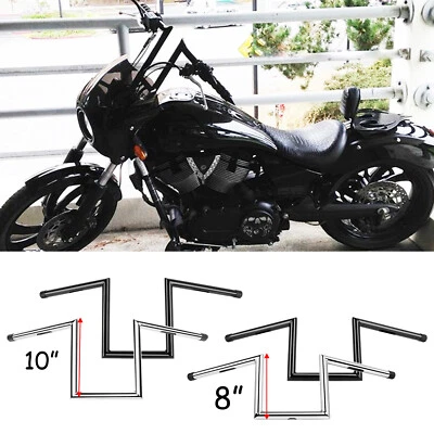 1" Ape Hanger Handlebar Z-Bar 8" 10" Rise For Victory Vegas 8-Ball Hammer Custom - Image 1 of 4