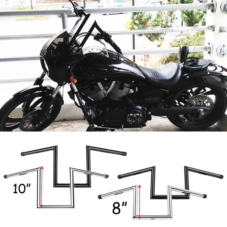 Manillar colgante Ape de 1" barra en Z 8" 10" elevación para Victory Vegas martillo de 8 bolas personalizado Foto 1 de 4