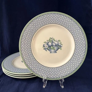 Set of 4 Villeroy & Boch PROVENCE CASSIS Salad Plates Blue Fruit Basket 8.5" - Picture 1 of 6
