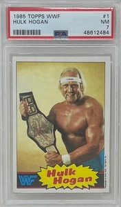 Hulk Hogan 1985 Topps Series 1 WWF Pro Wrestling Stars Rookie Card #1 PSA 7 WWE - Picture 1 of 2