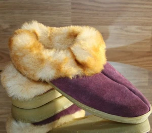 House Schuhe Damen Medium Größe 6,5-7,5 Wildleder Kunstleder Kunstfell rutschfeste Hausschuhe - Bild 1 von 12