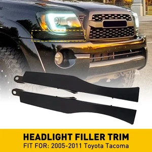 FOR TOYOTA 2005 2006-2011 TACOMA FRONT BUMPER HEADLIGHT FILLER TRIM BLACK PANEL - Picture 1 of 11