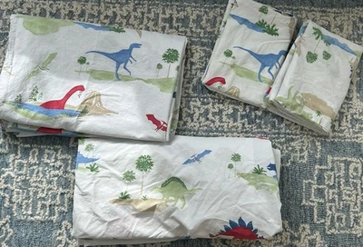 Juego de sábanas gemelas Pottery Barn Kids dinosaurio (4 piezas) multicolor Foto 1 de 4