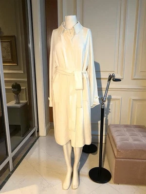 THE ROW %100 Silk Trench Coat “Egon Coat” Single-Breasted Ivory S/M* NWT $4900 - Image 1 of 4