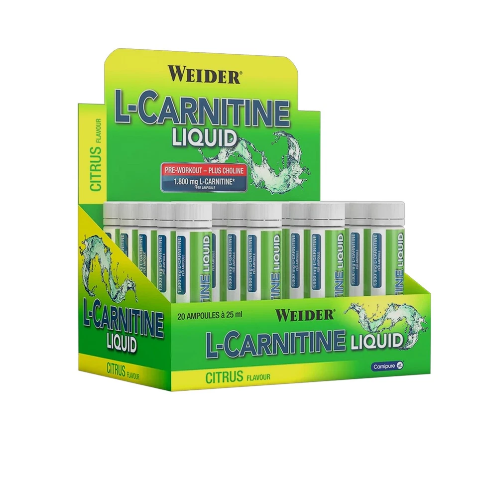 (71,80EUR/L) Weider - L-Carnitin Liquid 1800 20 x 25ml Ampullen - Bild 1 von 1