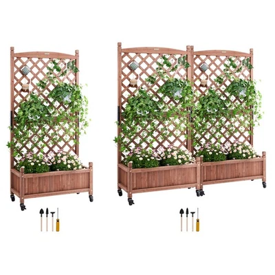 Cama de jardín elevada VEVOR con enrejado jardineras elevadas al aire libre 30" x 13" x 61,4" Foto 1 de 2