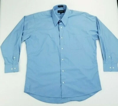 Camisa masculina manga longa azul Giorgio Brutini Collezione tamanho grande 16-16.5 32/33 - Imagem 1 de 4