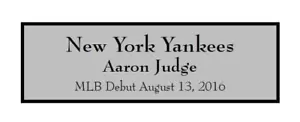 New York Yankees Aaron Judge Laser Engraved Comical 2 x 6 inch Plaque FREE SHIP - Picture 1 of 1