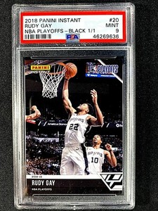 BLACK 1/1 PSA 9 MINT 2018 PANINI INSTANT #20 RUDY GAY NBA PLAYOFFS G1319
