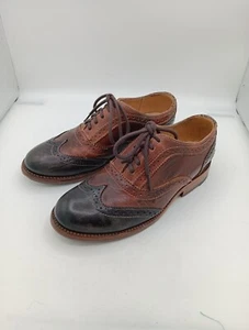 Womens Bed Stu Cobbler Channing Oxford Shoes Wingtip Brown Black Leather Size 6 - Picture 1 of 16
