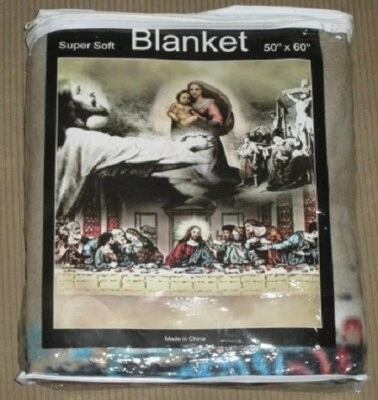 New The Last Supper Jesus Fleece Throw Blanket Gift Spiritual Religious Holy NIP - Image 1 of 3