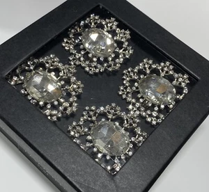 X4 TAHARI NEW!!! NAPKIN RINGS Rhinestone Sparkle Beaded GLAM Gorgeous! - Bild 1 von 6