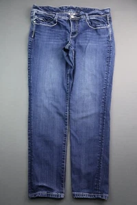 Seven7 Damenjeans Skinny bestickt verziert Größe 14 (34x28) Reißverschluss Hosenschlitz  - Bild 1 von 6