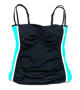 Wave Zone, Top de Baño Negro con Paneles Laterales Turquesa y Blanco, Talla 12 - Imagen 1 de 4