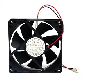 Ventola custodia DC D80BH-12 8x8x2,5 cm 12 V 0,18 A 2700 giri 34cfm 35dBA 8x8 cm cuscinetto a sfera - Foto 1 di 5