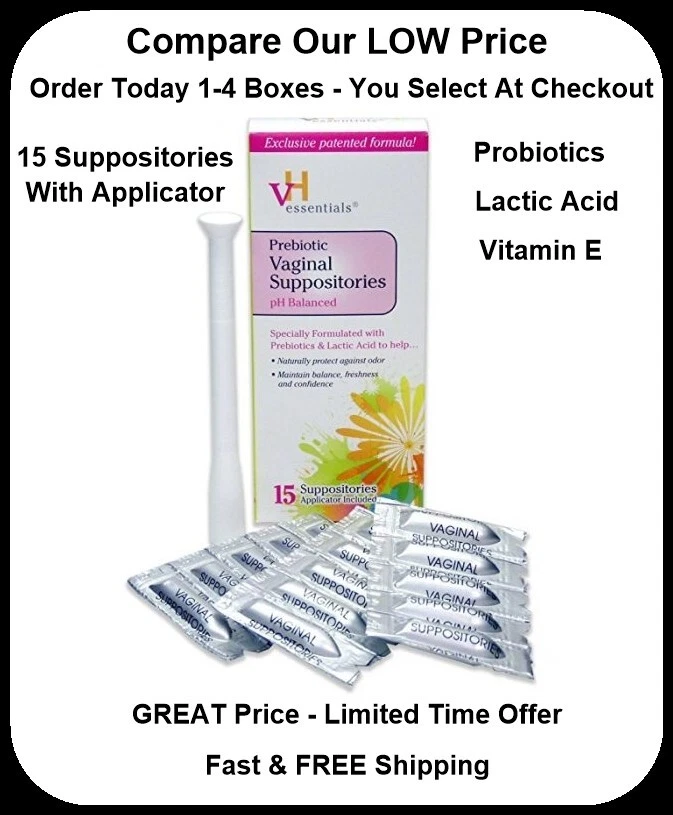 VH Essentials Prebiotic Vaginal Suppositories, 15 Count - Image 1 of 1