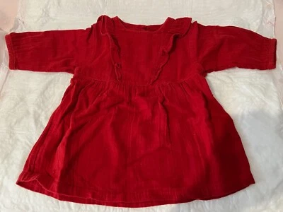 PROMO! Vestito Abito Neonata Petit Bateau Rosso 6M / 67 cm Come Nuovo! - Imagen 1 de 3