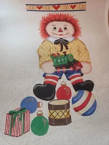 Calza ad ago dipinta a mano tela Raggedy Andy bambola Alice Peterson 13 m - Foto 1 di 5