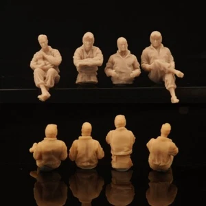 3D printed 1/72 WW II US "Tank soldier Post-war rest posture" 4 man group model - Afbeelding 1 van 4