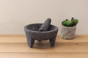 12" Authentic Mexican Molcajete 100% Lava Volcanic Stone, Mortar and Pestle - Picture 1 of 7