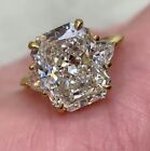 Radiant White Gorgeous Moissanite Engagement Ring Solid 10k Yellow Gold 2.50 Ct
