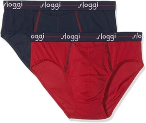 Pack de 2 bragas de algodón Sloggi Men Start Horizontal Midi para hombre nuevas - Imagen 1 de 7