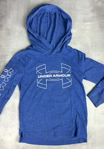 Under Armour Youth Size 4 Blue Pullover Hooded Shirt Athletic Casual 0186 - Picture 1 of 4