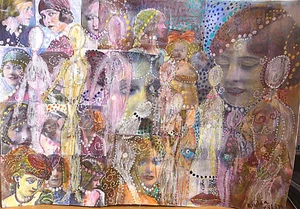 ORIGINAL-MALEREI 13 X 18 IN Collage + BLEISTIFTE VON RIVKA FILIIN INSPIRATIONAL - Picture 1 of 12