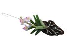 Miniature Fairy Garden Hanging White w/ Pink Orchid Flowers - Buy 3 Save $5