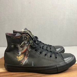 Converse NEW DC Comics Batman The Joker Black Face Old Print Mens 7 Womens 9 - Picture 1 of 11