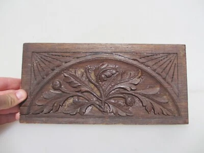 Antique Carved Wooden Top Old Pediment Finial Furniture Wood Victorian 11.5"W - Image 1 of 4