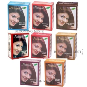 [3 Boxes] Noorani Henna Innai 18's x 10g  Black Golden Dark Brown Red Hair Color - Picture 1 of 23
