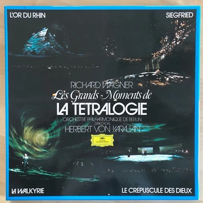 Coffret 4 LP 33T WAGNER Les grands moments de la TETRALOGIE Karajan Tr bon état - Photo 1/4