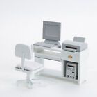 New Dollhouse Office Computer Desk And Chair Set - 1:12 Miniature Furniture