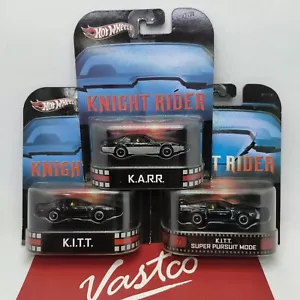 Lot 3 Hot Wheels Retro KNIGHT RIDER KITT K.I.T.T Super Pursuit Mode KARR K.A.R.R - Bild 1 von 18