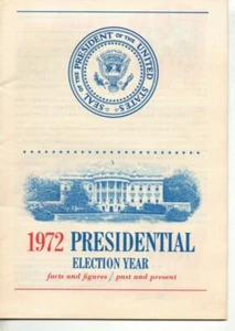 1972 Presidential Election Year Paperback Booklet facts figures past present - Picture 1 of 4