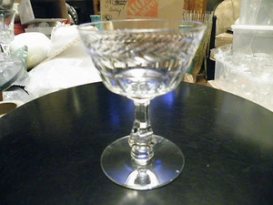 Seneca LAUREL Pattern Footed Champagne Sherbet Crystal Stem MINT - Imagen 1 de 7