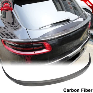 For Porsche Macan 2014-17 REAL CARBON FIBER Rear Middle Trunk Spoiler Wing Trim - Imagen 1 de 12