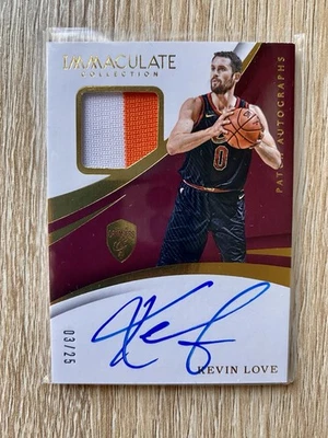2017-18 Panini Immaculate Kevin Love Patch Jersey Auto /25 Jazz Cavaliers - Image 1 of 2