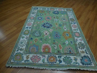 Turkish Oushak Rug, Modern Multicolored Area Rug, Handmade Bohemian Rug,4x6 Ft - Image 1 of 4
