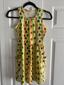 Hanna Andersson Girls 10 Yellow Tulip Sleeveless Dress - Picture 1 of 8