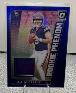 JJ MCCARTHY Rookie Phenom Blue Hyper 2024 Panini Donruss Optic Patch RC - Picture 1 of 7