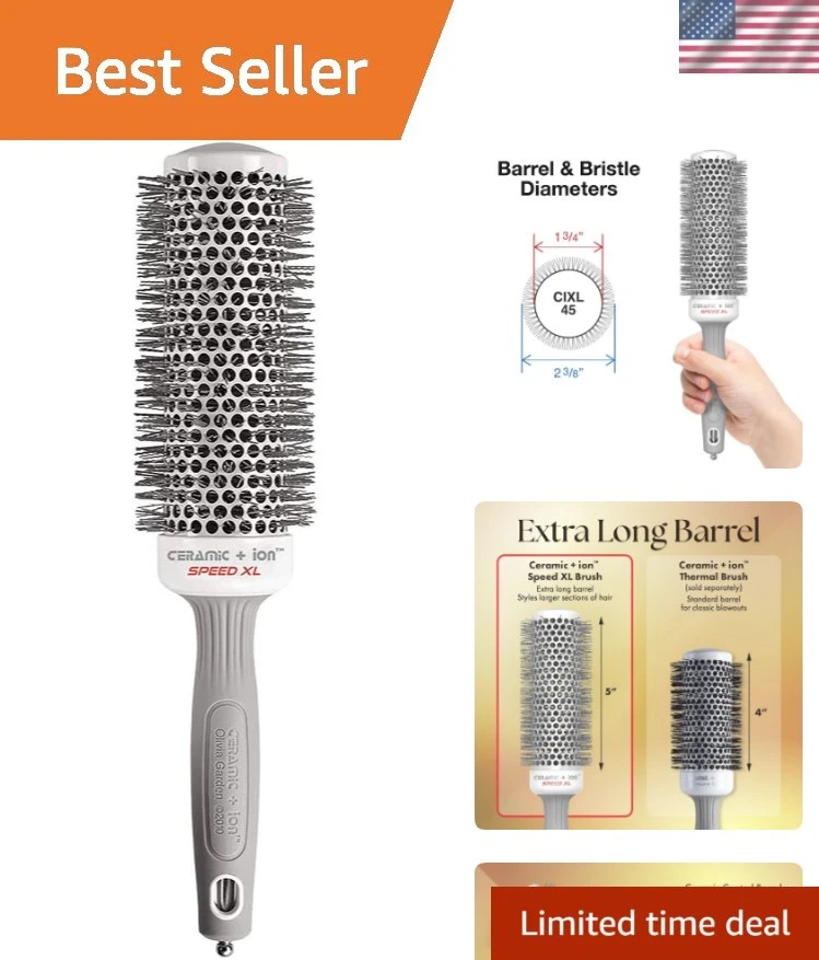 Ceramic + Ion Speed XL Thermal Hair Brush - Extra Long Round for Salon Blowouts - Image 1 of 4