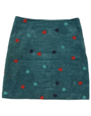 Falda de pana para mujer WHITE STUFF UK 8 pequeña W30 azul algodón geométrico IG12 Foto 1 de 3