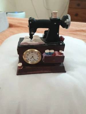 Vintage The Country Timepiece Collection Sew Machine Clock & Notions **READ** - Image 1 of 4