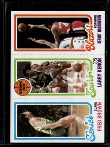 1980 Topps Fred Brown / Larry Kenon / Kermit Washington TL #203 / 205 / 228 - Bild 1 von 2